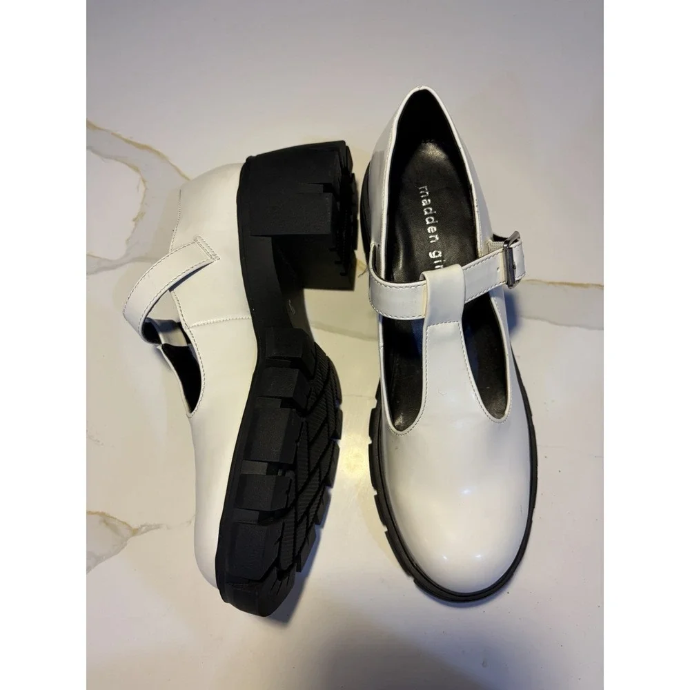 Madden Girl Haddie White Platform Mary Jane Shoes Women's Size 10 NWOB